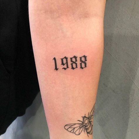 1988 Tattoo, Mark 10 9, Lettering Tattoo, Inner Forearm, Tattoo Font, Fairy Tattoo, Word Tattoos, Tattoo Lettering, Couple Tattoos