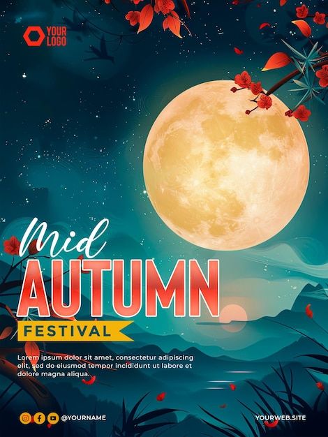 Mid Autumn festival For social media post and poster | Premium AI-generated PSD Autumn Social Media Posts, Autumn Social Media, Autumn Festival, Free Business Card Mockup, Mid Autumn, Mid Autumn Festival, Business Card Maker, Flyer Maker, Poster Maker