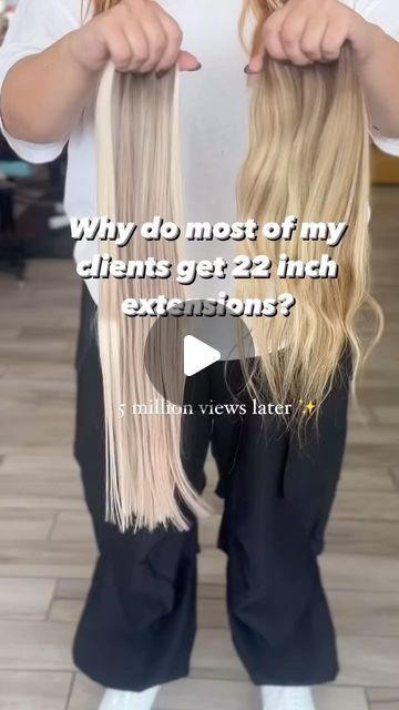 Virginia Beach Extension Specialist on Instagram: "The internet went wild over this reel with 5 million views so reposting for @behindthechair_com @oneshothairawards #btconeshot2024_educationalvideo #btconeshot2024_educationalpost There are so many things to consider when deciding on what length you should choose for your extensions. For the most part, my clients are career extension wearers. That means we do everything we can to get the longest life possible out of each set. On average, your hair grows about half of an inch per month. That means while your hair is growing 6 inches per year, your extensions are shrinking. I know what you’re thinking, that doesn’t make any sense? Your extensions go through just as much, if not more, wear and tear as your real hair does. The ends become Hair Extensions Length Chart, 18inch Hair Extensions, Hair Extension Length Chart, 22inch Hair Extensions, 16 Inch Hair Extensions Before And After, Long Extension Hairstyles, 22 Inch Extensions, 20” Hair Extensions, Extensions Before And After