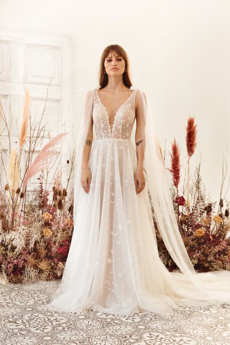 WA355_FRONT Wedding Dresses Near Me, Celestial Wedding, A Wedding Dress, Modern Wedding Dress, Boho Bridal, Wedding Dress Shopping, Wedding Dresses Unique, White Wedding Dresses, A-line Wedding Dress