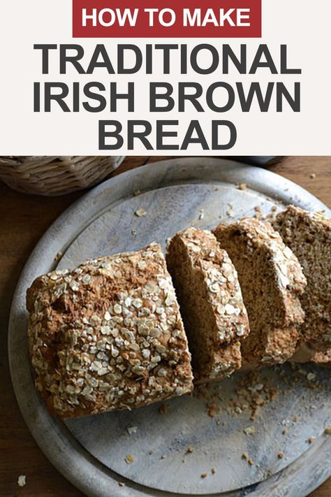 Learn how to make your own bread with this recipe for traditional Irish Brown Bread. It's hearty and delicious! Irish Brown Soda Bread, Irish Brown Bread Recipe, Brown Soda Bread, Irish Brown Bread, Brown Bread Recipe, Traditional Irish Soda Bread, Irish Bread, Soda Bread Recipe, Irish Cooking