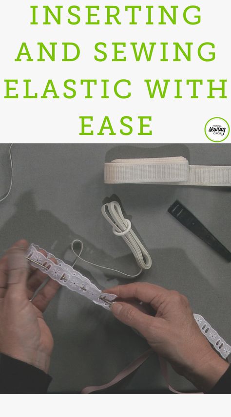 Whether in the waistband of pants, around the bottom of a sleeve, or on any home décor item, inserting elastic can be tricky. ZJ Humbach teaches both old and new methods to make inserting any size of elastic easy. If you don’t have any tools on hand, a safety pin can help you slide the elastic through a casing. If you’ll be inserting a lot of elastic or just want to make things even easier, a bodkin is the answer. Hand Stitches, Sewing Circles, Sewing Elastic, Sewing 101, Sewing School, Beginner Sewing Projects Easy, Craft Sewing, Sewing Lessons, Sewing Projects For Beginners