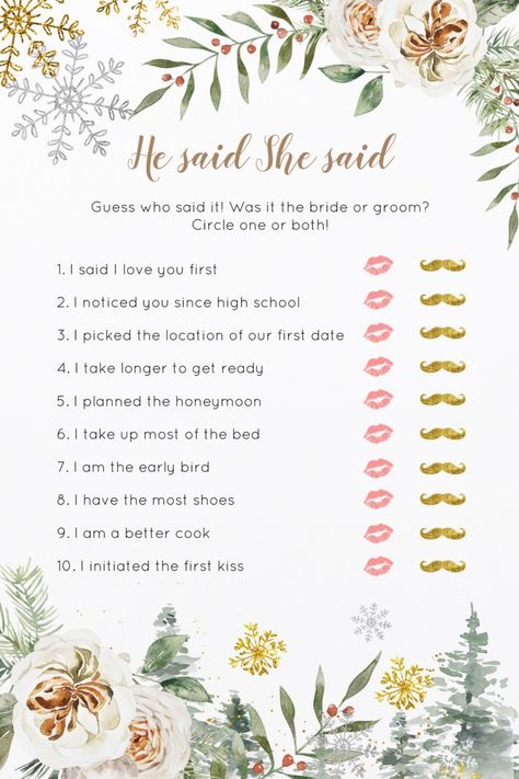 Bridal Shower Ideas Themed Winter, Winter Tea Party Bridal Shower Ideas, Christmas Bridal Shower Games, Bridal Shower Ideas Winter, Christmas Bridal Shower Ideas, Winter Bridal Shower Ideas, Winter Bridal Shower Themes, Winter Tea Party, Shower Options