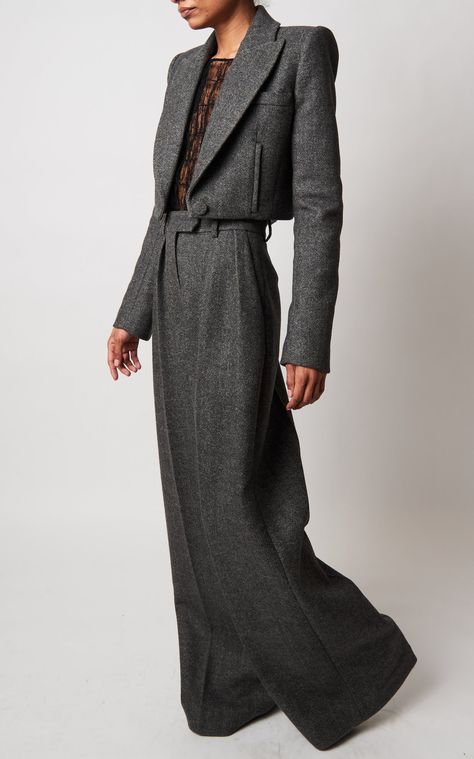 Teyana Wool Straight-Leg Pants By Khaite | Moda Operandi Herringbone Coat, Pacific Islander, Black Herringbone, Lapel Coat, Herringbone Tweed, Wool Trench Coat, Tweed Coat, Wrap Coat, Wool Blend Coat