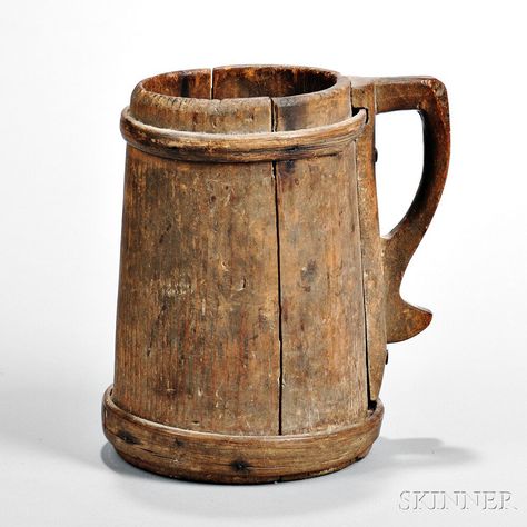 Sold $3,250 Early Wood Tankard Carrot Ironfoundersson, Brent Painting, Wooden Vessels, Wood Reference, Medieval Props, Hammer Logo, Props Concept, Props Art, Legends And Myths