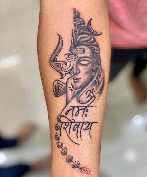 Shivji Tattoo, Om Wrist Tattoo, Bholenath Tattoo, Brother Tattoo, Trishul Tattoo Designs, Rare Tattoos, Mahadev Tattoo, Om Tattoo Design, Forearm Band Tattoos