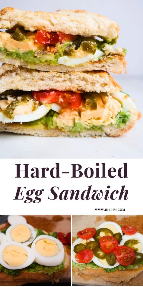 Hard-Boiled Egg Sandwich - Her Highness, Hungry Me Boiled Egg Sandwich, Lunch Toast, Sandwich With Avocado, Boiled Egg Recipes, Hard Boiled Egg Recipes, Blueberry Smoothie Recipe, Egg Sandwich Breakfast, Hard Boiled Egg, Clean Eating Lunch