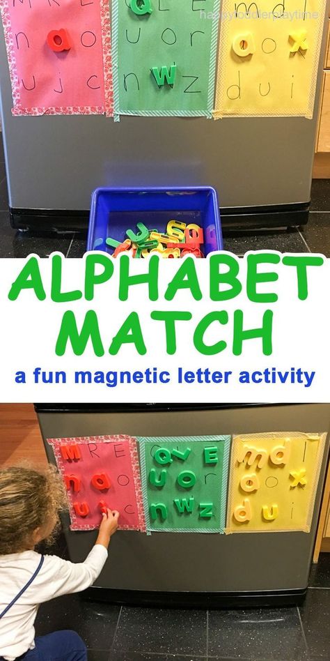 ALPHABET MATCH - HAPPY TODDLER PLAYTIME #toddler #toddleractivities #preschool #kidsactivities Simple Alphabet, Easy Toddler Activities, Abc Activities, Alphabet Matching, Preschool Literacy, Magnetic Letters, Alphabet Activities Preschool, Easy Toddler, Disney Art Drawings