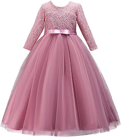 Bridesmaid Dresses Long Lace, Long Frock Designs, Lace Bridesmaid Dress, Dress For Kids, Princess Flower Girl Dresses, Kids Party Dresses, Lace Bridesmaids, Kids Gown, Kids Frocks