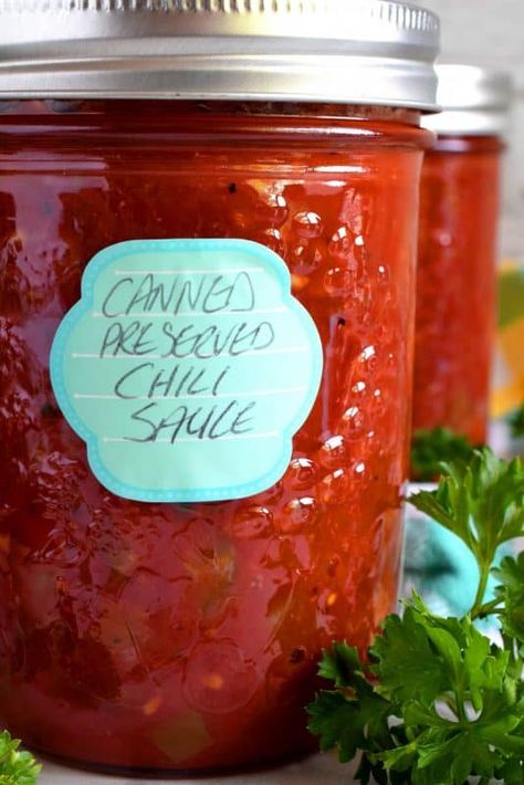 Canned Chili Sauce Recipe, Chili Sauce Recipe Canning, Canning Chili, Chili Starter, Homemade Chili Sauce, Sweet Chili Sauce Recipe, Chili Pasta, Tomatoes Recipes, Chili Sauce Recipe