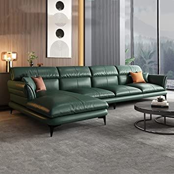 Leather Corner Sofa Living Room, Seating Corner, Mcm Sofa, L Shaped Sofa Designs, Green Leather Sofa, L Shape Sofa Set, Leather Sofa Couch, Leather Sofa Living Room, Sectional Sofas Living Room