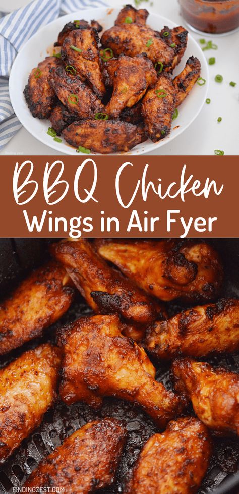 Air Fryer Bbq Chicken, Bbq Wings Recipe, Air Fryer Recipes Chicken Wings, Bbq Chicken Wings Recipe, Barbecue Chicken Wings, Air Fry Chicken Wings, Air Fryer Wings, Bbq Chicken Wings, Bbq Wings