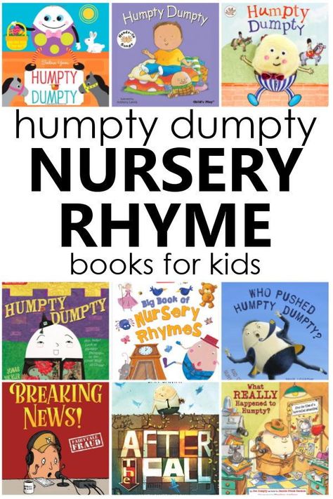 Nursery Rhymes Humpty Dumpty, Humpty Dumpty Activities, Nursery Rhyme Books, Preschool Reading Activities, Humpty Dumpty Nursery Rhyme, Books For Preschool, Preschool Theme Activities, Old Nursery Rhymes, Nursery Rhymes Preschool