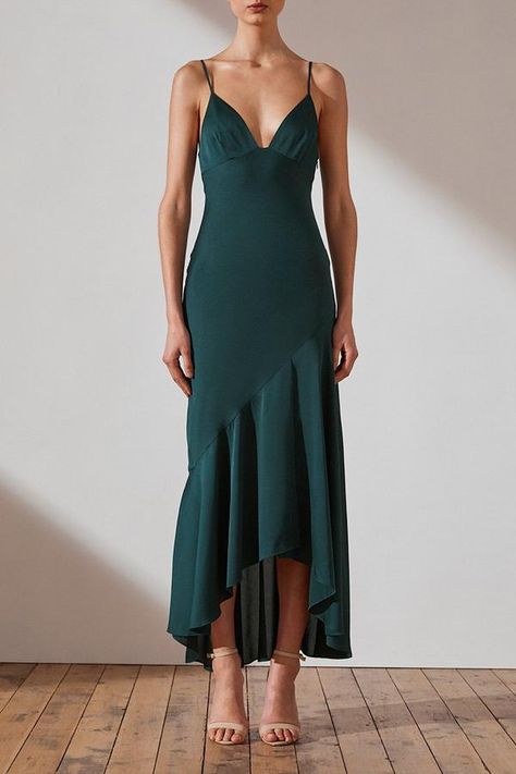 Luxe Bias Asymmetrical Slip Dress | Emerald | Cocktail Dresses | Shona Joy – Shona Joy International Emerald Cocktail, Shona Joy Dress, History Fashion, Shona Joy, Frill Dress, Guest Outfit, Cocktail Dresses, Perfect Dress, Dresses Online