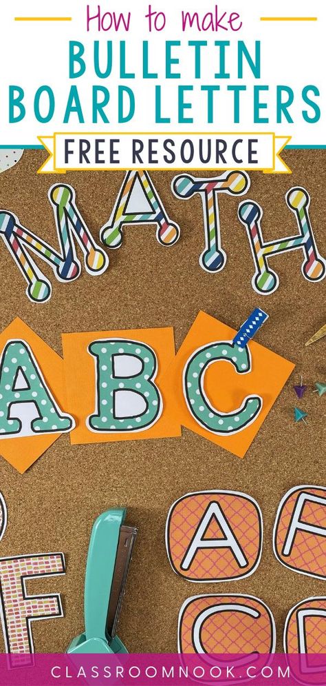 Make Your Own Bulletin Board Letters, Now Showing Bulletin Board, Making Bulletin Board Letters, How To Make Your Own Bulletin Board Border, Large Bulletin Board Letters, Poster Board Lettering Diy, Printable Letters For Bulletin Boards Free, Bulletin Board Title Ideas, Bible Themed Bulletin Boards