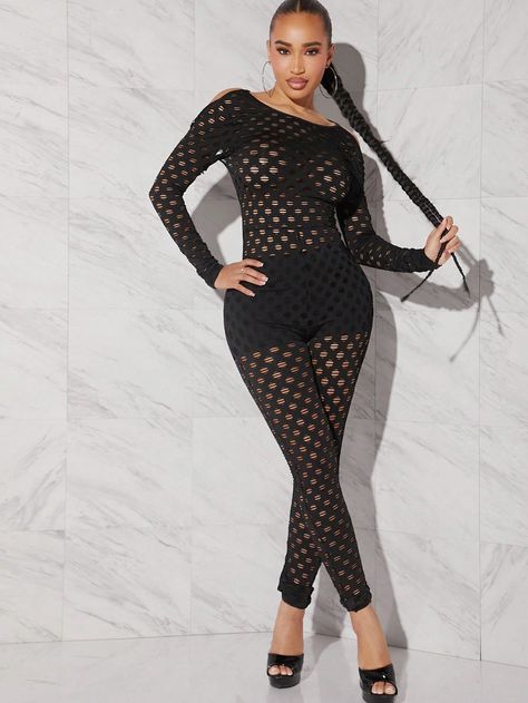 Fishnet Bodycon Unitard Jumpsuit Multicolor   Long Sleeve Mesh Fabric Plain  High Stretch Spring/Summer Women Clothing, size features are:Bust: ,Length: ,Sleeve Length: Summer Streetwear, Maternity Bag, Mesh Fabric, Denim Wash, Colorful Leggings, Denim Women, Jumpsuits For Women, All Fashion, Summer Women