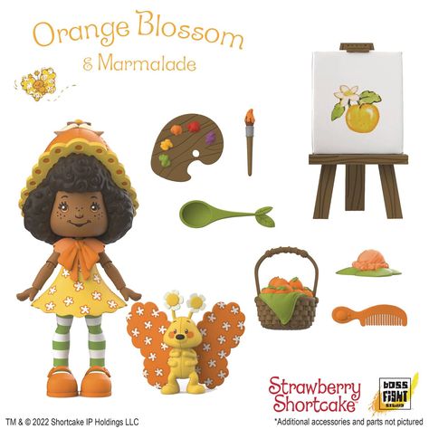 From Boss Fight Studio. Boss Fight Studio is BERRY excited to bring the beloved Strawberry Shortcake characters to life in brand new action figure form. The Classic Orange Blossom is ready to be posed into all your favorite scenes! Orange Blossom comes with removable hat and removable dress, best friend Marmalade, artists easel, pallet and brush, basket of oranges, bowl of ice cream and spoon. Figure also includes interchangeable faces with alternate expressions, additional hands for different Strawberry Shortcake Orange Blossom, Classic Strawberry Shortcake, Harley Quinn Halloween, Strawberry Shortcake Characters, American Werewolf In London, Trick Or Treat Studios, Artist Easel, Star Wars Black Series, Game Themes