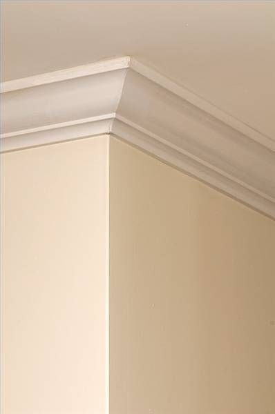 Crown Molding Easy Crown Molding, House Painting Tips, Simple Crown, Removing Popcorn Ceiling, Glossy Paint, House Paint Interior, Popcorn Ceiling, Small Bedrooms, Colored Ceiling