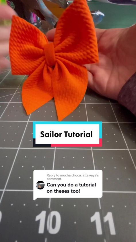 Sailor Bows Diy, No Sew Sailor Bow Diy, How To Make A Sailor Bow, Diy Sailor Bow Tutorial, How To Make Girls Hair Bows, No Sew Bows Diy, Sailor Bow Diy, Sailor Bow Pattern Free, Diy Hairbow Tutorial