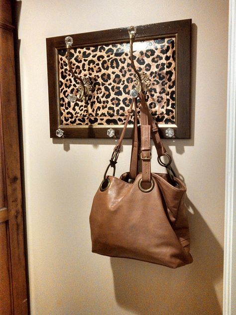 Recycled kitchen cabinet door. Functional art! Animal Print Bedroom Decor Ideas, Cheetah Print Bedroom Aesthetic, Room Inspo Leopard Print, Cheetah Room Aesthetic, Room Ideas Cheetah, Leapord Room Aesthetic, Recycled Kitchen, Shoe Storage Furniture, Kitchen Cabinet Door