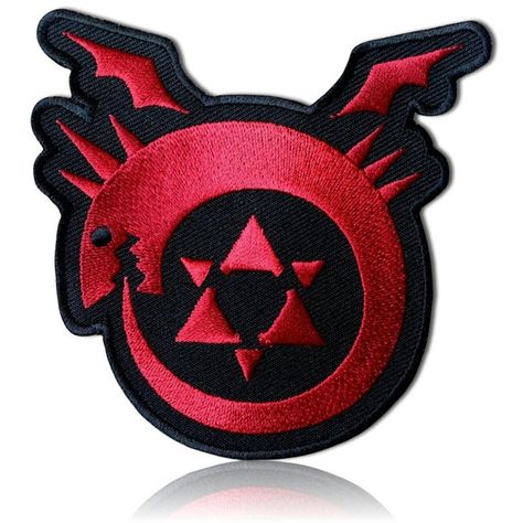 Custom Made [3.5" Inch] 1 of Sew-On, Glue-On & Iron On Patch w/ Full Metal Alchemist Brotherhood Uroboros Spiral Dragon Logo [Black Red] #EmbroideredApplique #PatchesForIronOn #EmbroideryPatch #PatchesHandmade #IronOnPatchCustom #PatchesForJeans #AppliquesForHats #CoolPatches #PatchesForShirts #AppliquesClothing Anime Patches, Full Metal Alchemist Brotherhood, Dragon Logo, Full Metal Alchemist, Custom Sticker, Velcro Patches, Fullmetal Alchemist Brotherhood, Cool Patches, Nerd Alert