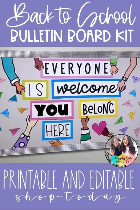 We All Belong Bulletin Board, All Are Welcome Here Bulletin Board, Assistant Principal Bulletin Board Ideas, Year Round Bulletin Boards, Student Of The Week Bulletin Board, School Welcome Bulletin Boards, Welcome Bulletin Board, Hallway Bulletin Boards, Welcome Bulletin Boards