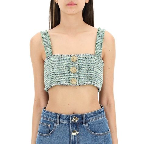 Discover great products at the best prices at Dealmoon. Tweed Cropped Top. Price:$133.91 Tweed Tank Top Outfit, Tweed Crop Top, Tank Top Outfit, Tweed Top, Crepe Top, Tank Top Outfits, Top Outfit, Chin Up, Daisy Print