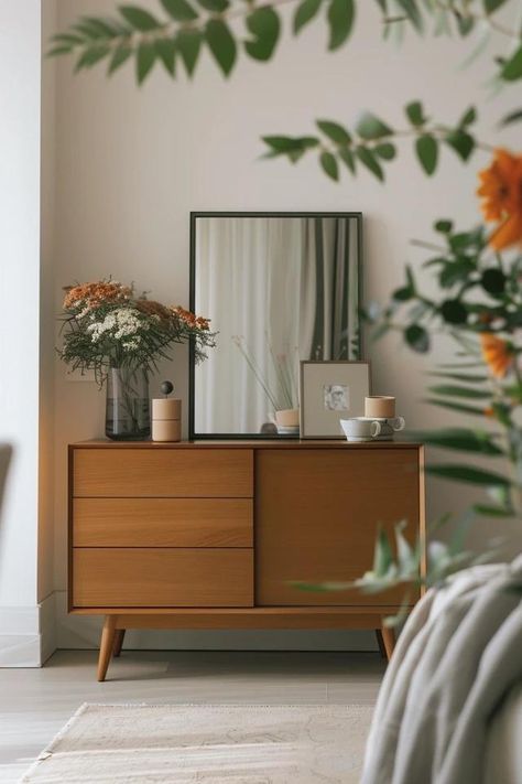 Welcoming Spaces: Top Entryway Dresser Ideas Small Entryway Organization, Entryway Dresser, Mid Century Entryway, Bedroom Chic, Dresser Ideas, Elegant Console Table, Diy Entryway, Table With Drawers, Modern Entryway