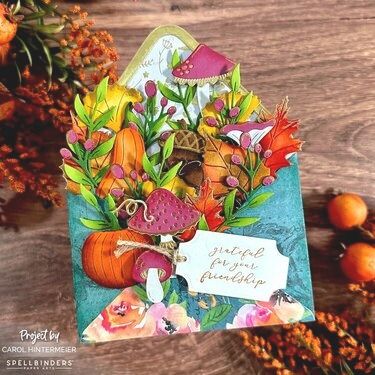 ​​​​​Project Ideas for Spellbinders - Envelope of Wonder Collection - Etched Dies - Autumn Wonder (spe-s6-220) - Scrapbook.com Autumn Cards Handmade, Mushroom Cards, Thanksgiving Card Ideas, Autumn Cards, Spellbinders Cards, Envelope Card, Elizabeth Craft, Die Cut Cards, Thanksgiving Cards