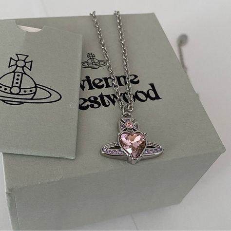 Vivienne Westwood heart necklace Vivian Westwood Pink Necklace, Vivienne Westwood Pink Heart Necklace, Vivienne Westwood Necklace And Earrings, Vinnie Westwood Jewelry, Vivienne Westwood Ariella Necklace, Vivene Westwood Necklace, Vivirnnr Westwood, Viviane Westwood Necklace, Vivienne Westwood Jewlrey