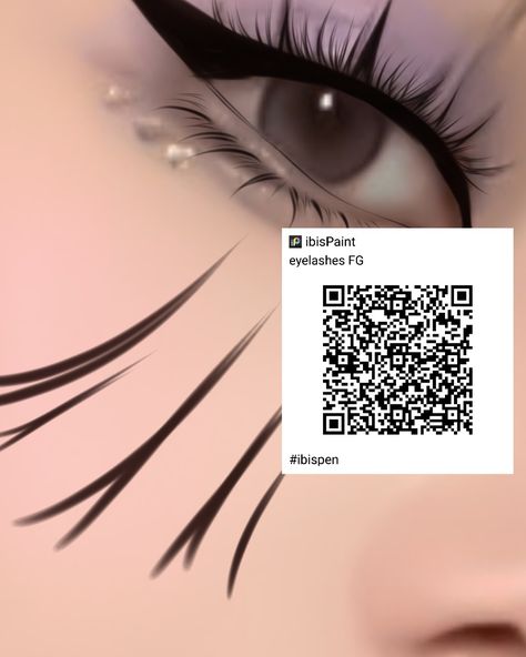 Digital Art Eyelashes, Eyelashes Ibis Paint Code, Ibis Eyelashes, Ibis Paint Eyelashes, Eyelash Qr Code Ibis Paint, Eyelashes Brush Ibis Paint, Eyelash Brush Ibispaint, Eye Brushes Ibis Paint, Ibis Paint Brush Code Eyelash