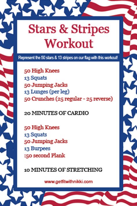 4th Of July Workout, Themed Workouts, Swimming Ideas, July Workout, All Over Body Workout, Stroller Strides, Toning Exercises, Workout Challenges, Holiday Workout