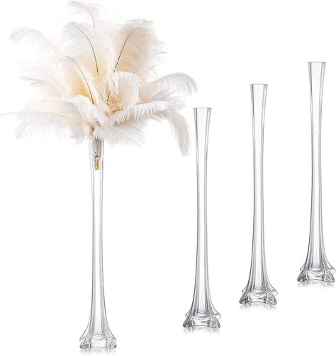 Amazon.com: Glasseam Tall Vases for Centerpieces, 20" Skinny Glass Vase for Decor, Set of 4 Crystal Clear Decorative Vases for Flowers, Long Single Flower Vase for Living Room Home Decoration Wedding Reception : Home & Kitchen Tall Wedding Vases, Vases For Wedding, Single Flower Vase, Grass Centerpiece, Vase For Living Room, Tall Glass Vases, Wedding Vase Centerpieces, Eiffel Tower Vases, Glass Vases Centerpieces