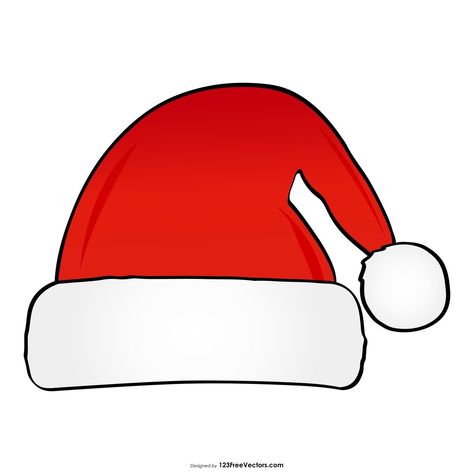 Santa Claus Hat Drawing, Christmas Hat Drawing, Santa Hat Drawing, Christmas Hat Clipart, Diy Santa Ornaments, Santa Hat Clipart, Santa Claus Cartoon, Santa Claus Crafts, Santa Claus Vector