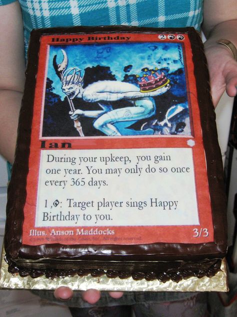 4/17/11 chocolate fudge cake torted & filled with vanilla buttercream.... Magic The Gathering Cake, 30th Birthday Food, Magic The Gathering Party, Magic The Gathering Birthday, Grey Birthday Cake, Mtg Memes, Birthday Party For Him, Cake Decorated With Fruit, The Best Boyfriend