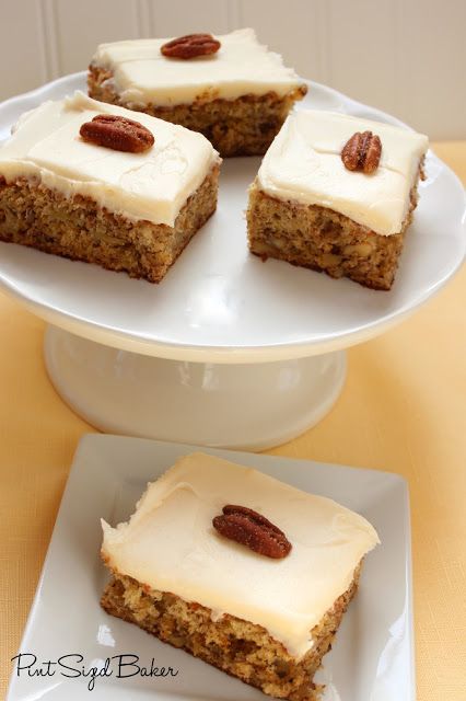 Pint Sized Baker: Banana Nut Squares Banana Bread Bars, The Cookin Chicks, Banana Bars, Cream Cheese Muffins, Banana Nut, With Cream Cheese Frosting, Banana Cake, Mini Muffins, Banana Bread Recipes