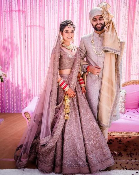 Stunning Lavender Lehengas For The Modern Brides शादी की तस्वीरें, Latest Bridal Lehenga, Couple Wedding Dress, Wedding Lehenga Designs, Indian Bride Outfits, Bridal Lehenga Collection, Indian Wedding Couple, Designer Bridal Lehenga, Indian Bridal Lehenga