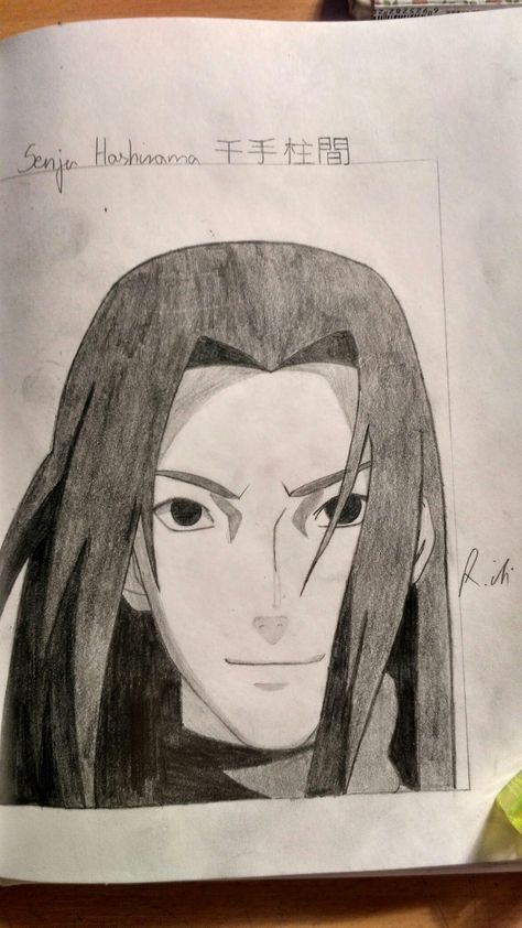 This is Senju Hashirama the 1th Hokage from Naruto. Hashirama Drawing, Senju Hashirama, Naruto Drawing, Dragon Ball Painting, Naruto Sketch, Naruto Drawings, Cool Pokemon, Birthday Cards Diy, Naruto Art