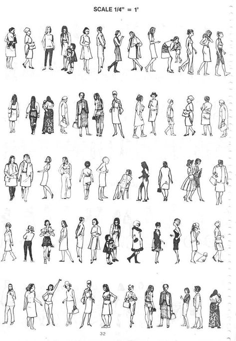 Architectural Entourage Human Figures, Humans In Architectural Drawings, People Entourage Architecture, Entourage Drawing, Human Figure Sketches Architecture, Human Figure Architecture, Entourage Architecture, Architecture People Figures, Architecture Entourage