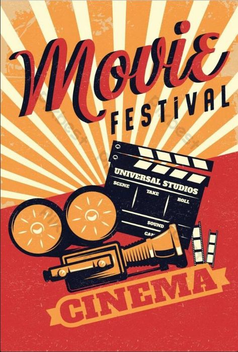 Cinema Festival Poster Design, Vintage Cinema Poster, Vintage Aesthetic Posters, Retro Cinema, Cinema Graphic Design, Retro Poster Design, 1950s Posters, Vintage Films, Deco Cinema