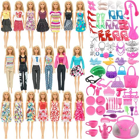 Grown Outfits, Barbie Knitting Patterns, Hello Kitty Videos, Barbie Doll Set, Barbie Wardrobe, Black And White Tweed, Dress Up Dolls, Barbie Accessories, Barbie Collector