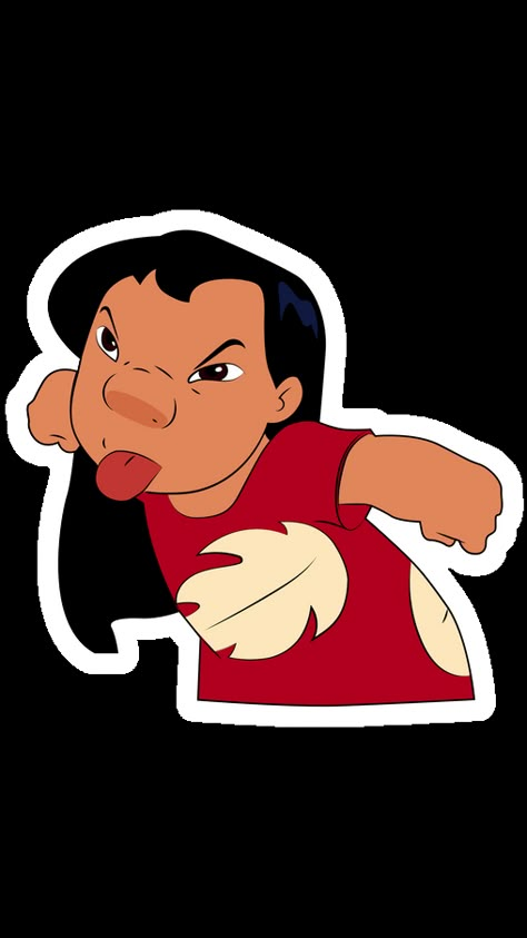 Sticker Lilo & Stitch Lilo Shows Tongue. Lilo From Lilo And Stitch, Lilo And Stitch Disney, Disney Canvas Paintings, Lilo And Stitch Characters, Petit Tattoo, Disney Canvas, Stitch Character, Lilo Y Stitch, Stitch Drawing