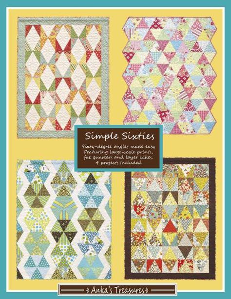 ANK%20293%20pattern%20front Triangle Ruler, Quilt Modernen, Triangle Quilt, Quilts Ideas, Mini Charm, Scrappy Quilts, Quilting Crafts, Diamond Quilt, Scrap Quilts