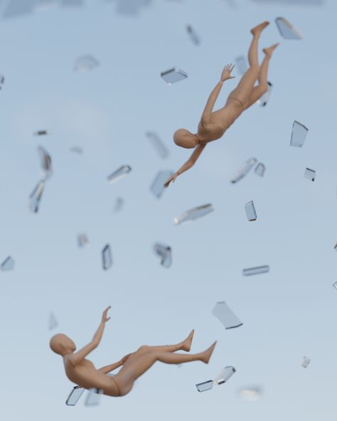 Falling Pose Blender 3D Render Man Falling Pose Reference, Floating Art Pose, Falling Pose Reference Perspective, Falling Figure Reference, Falling Head First Pose, Free Falling Pose, Anime Falling Pose Reference, Falling Reaching Out Pose Reference, People Falling Reference