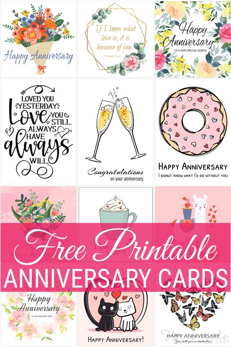 Happy Anniversary Tags Free Printable, Diy Cards Handmade Anniversary, 50th Anniversary Card Ideas Handmade, Anniversary Cards Printable Free, Free Printable Anniversary Cards Husband, Anniversary Card For Husband Handmade, Happy Anniversary Ideas, Diy Anniversary Cards For Husband, Happy Anniversary Cards Diy