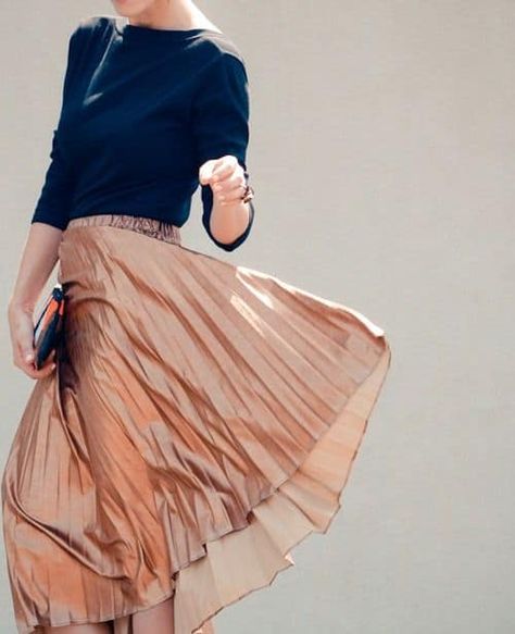 Colors that Go with Copper Copper Clothes, Navy Dress Outfits, Outfit Ideas 2024, Plum Dress, White Midi Skirt, Navy Blue Top, Clothes Outfit, White Tunic, Layering Outfits