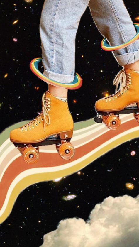 skate to the future #rollerskating #rollerskates #disco #space #surrealism #surreal #spaceaesthetic #rainbow #70s #retro Space Surrealism, Roller Disco, 70s Retro, Roller Skates, To The Future, Surrealism, The Future, Rainbow