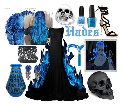 "H is for Hades" by rarimena ❤ liked on Polyvore featuring Urban Decay, Polaroid, Gianvito Rossi, Forest of Chintz, Effy Jewelry, L'Objet, OPI, contest, disney and Hades Hades Costume, Badass Halloween Costumes, Disney Character Outfits, Princess Inspired Outfits, Movie Inspired Outfits, Disney Inspired Fashion, Disney Bound Outfits, Disney Inspired Outfits, Fandom Outfits