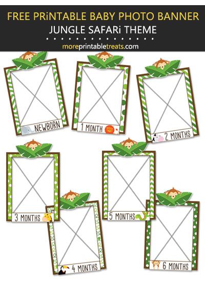 Jungle Safari Baby’s First Year Monthly Photo Banner Frames Jungle Safari Theme, Jungle Safari Baby, Boys First Birthday Cake, Monthly Photo Banner, 1 Month Baby, Party Wall Decorations, Jungle Theme Birthday, Wild One Birthday Party, Jungle Birthday