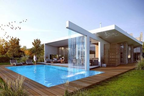 Home Designs Exterior, Inspiration Deco, Small Pool Design, Luxury Pools, Backyard Pool Designs, Pool Design, Architect House, Luxury Homes Dream Houses, House Architecture Design